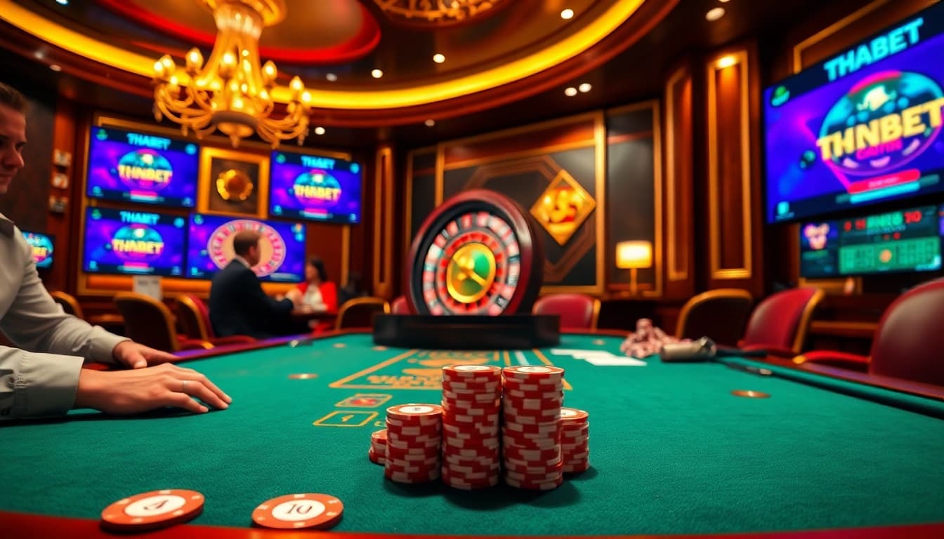Experience thrilling moments at THABET’s casino tables with poker games and vibrant roulette wheels.