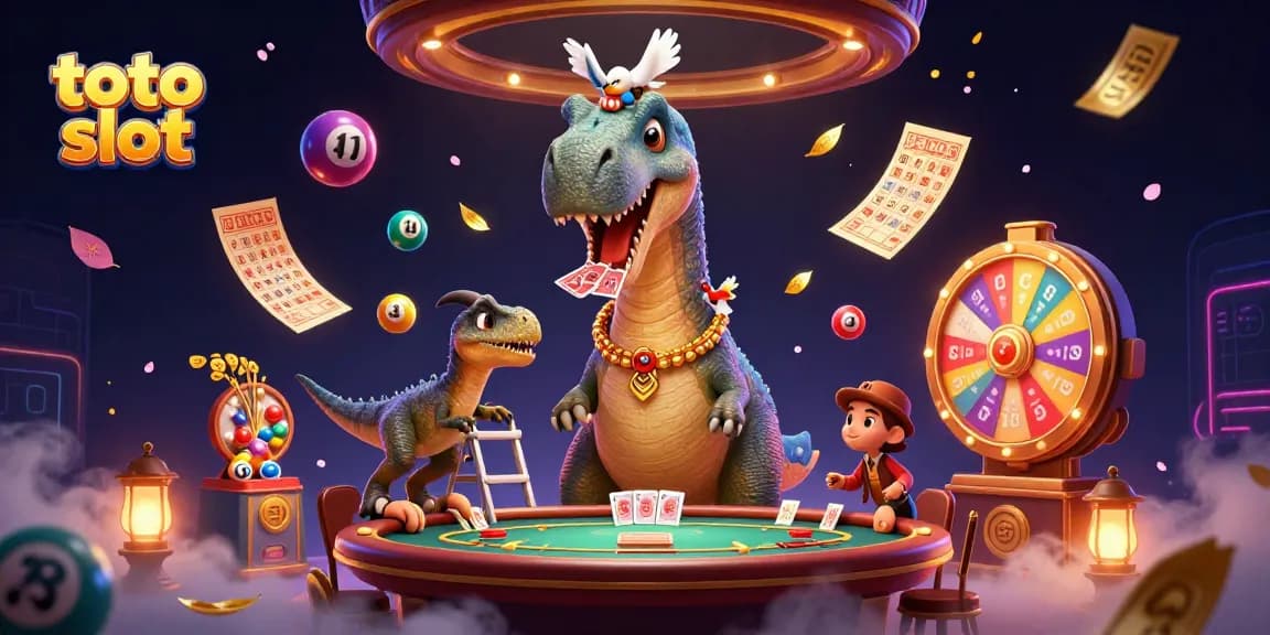 Engage in the thrilling world of toto slot as dynamic characters and casino elements create an exciting scene.
