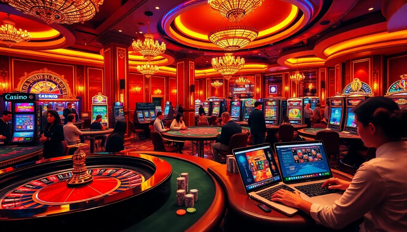 Vivez l'excitation du casino en ligne argent réel France avec des joueurs engagés à des tables à enjeux élevés et des machines à sous vibrantes.