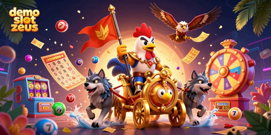 Play demo slot zeus with vivid characters and engaging gameplay elements in this dynamic scene.