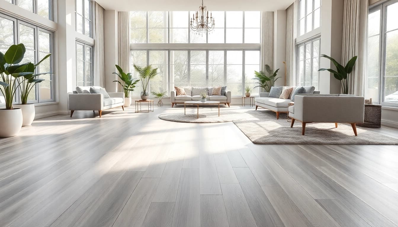 Transform your space with luxury vinyl flooring, set in a stylish modern interior featuring elegant decor.