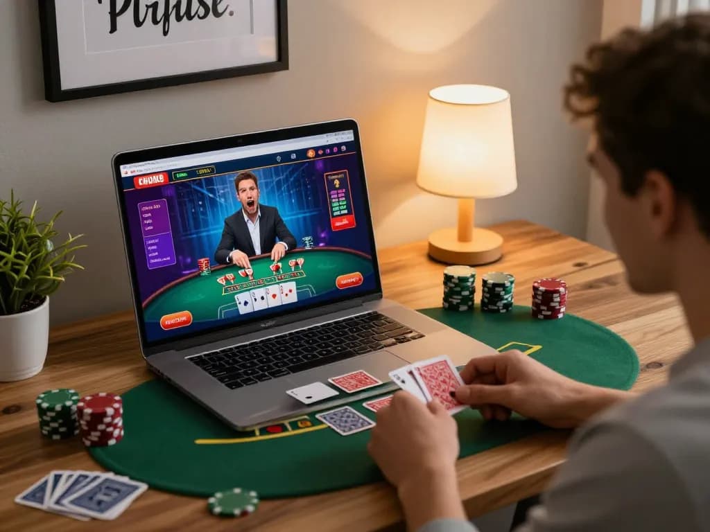 Engaging in an online blackjack game at LC88, showcasing strategic gameplay and excitement.
