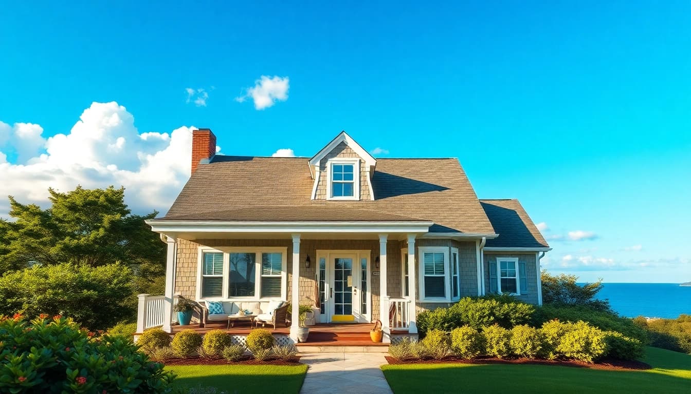 Stunning cape cod home featuring a beautiful porch, garden, and classic architecture.