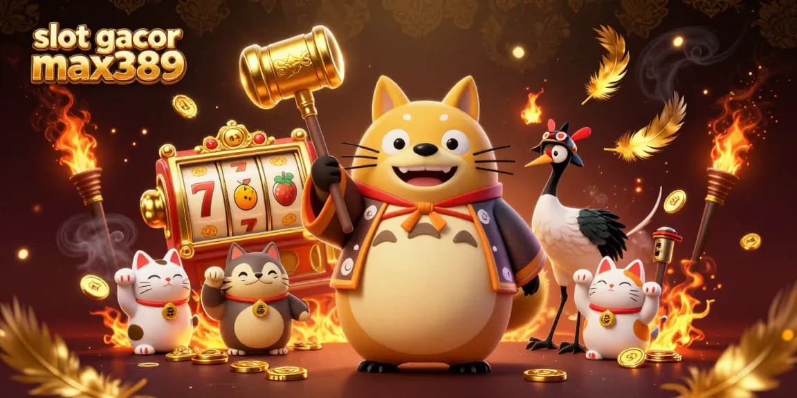 Mainkan slot gacor max389 dengan karakter kartun dan elemen kasino yang menarik.
