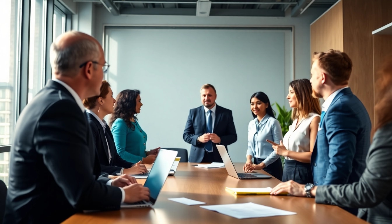 Illustrative scene of FCPA/DCAA/Flowdown/ITAR/EAR compliance consultation in a professional office.