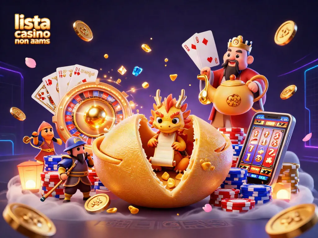 Gioca nel lista casino non aams con un drago saggio e un biscotto d'oro in un ambiente dinamico.