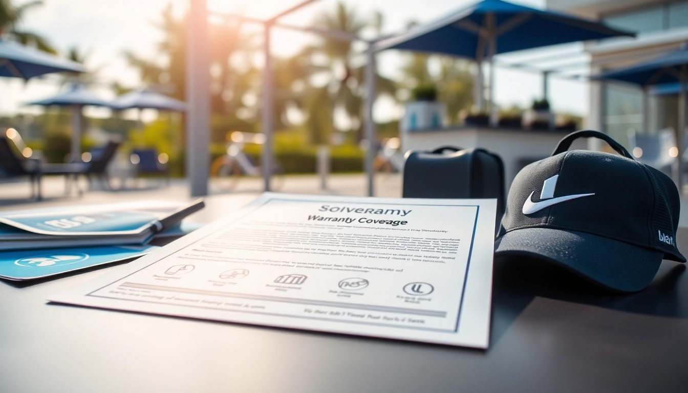 Show a transparent warranty coverage document emphasizing benefits in a safe outdoor setting.