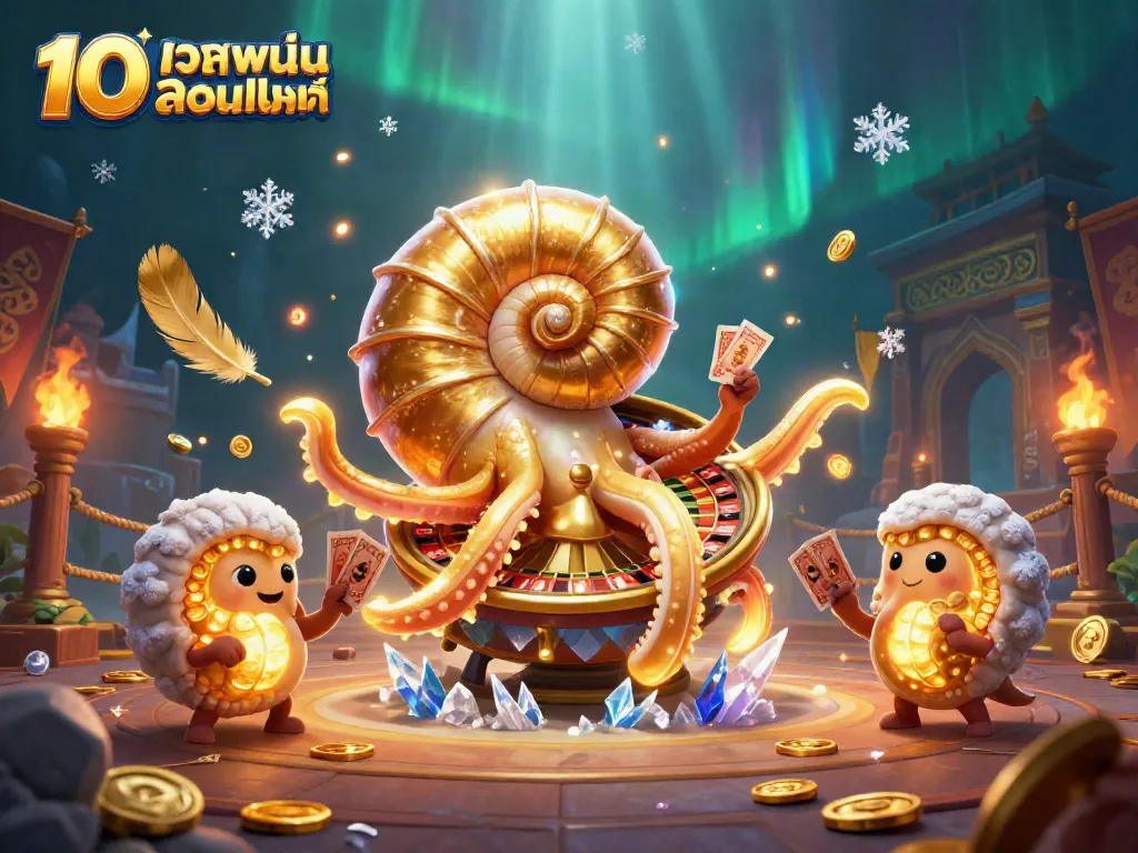 ภาพการ์ตูน 3D แสดงถึง 10เว็บพนันออนไลน์ พร้อมการ์ดหลายใบในมือของนางอุดิส