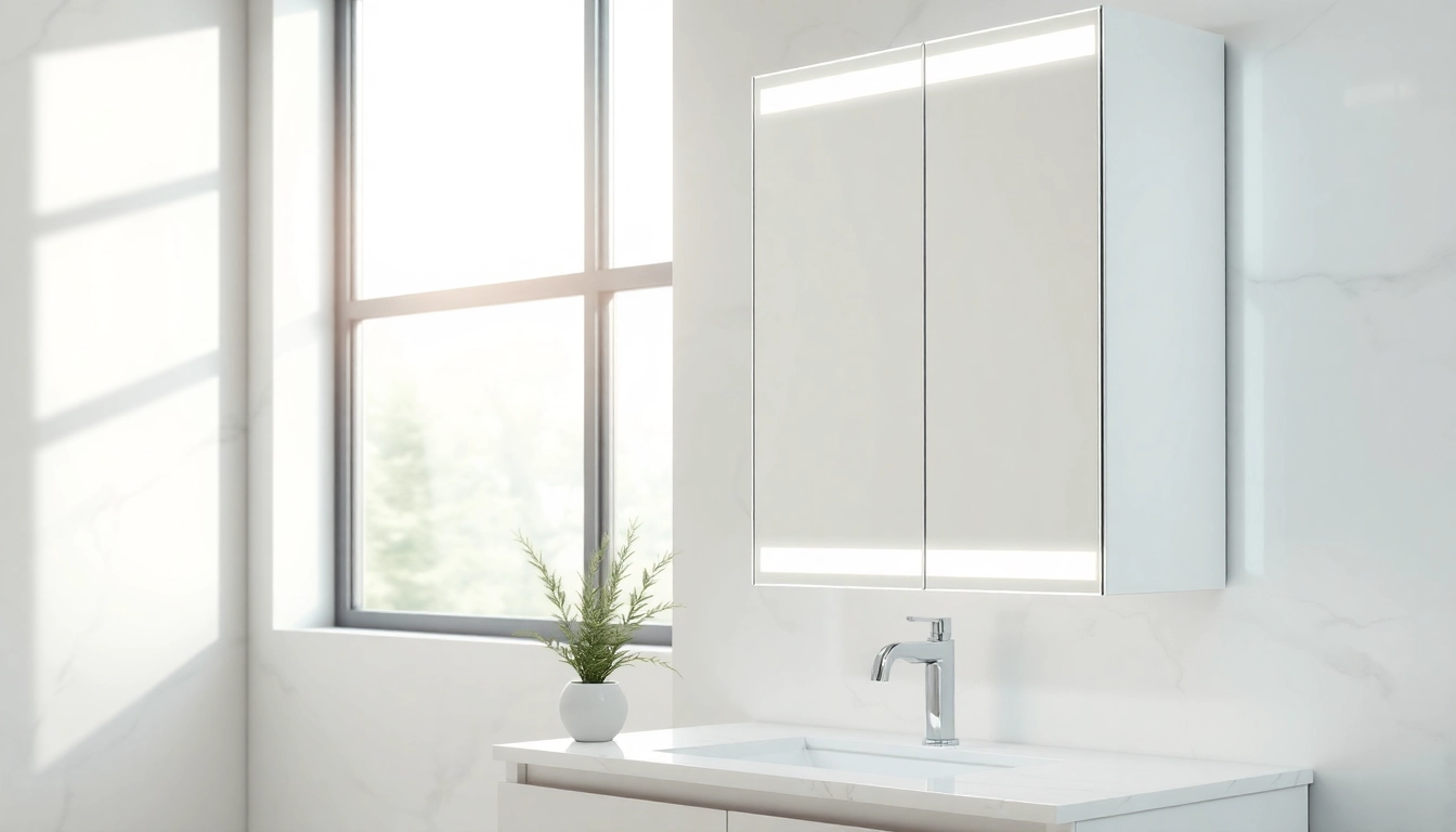 Enhance your space with a stylish mirrored bathroom cabinet with light, perfect for modern interiors.