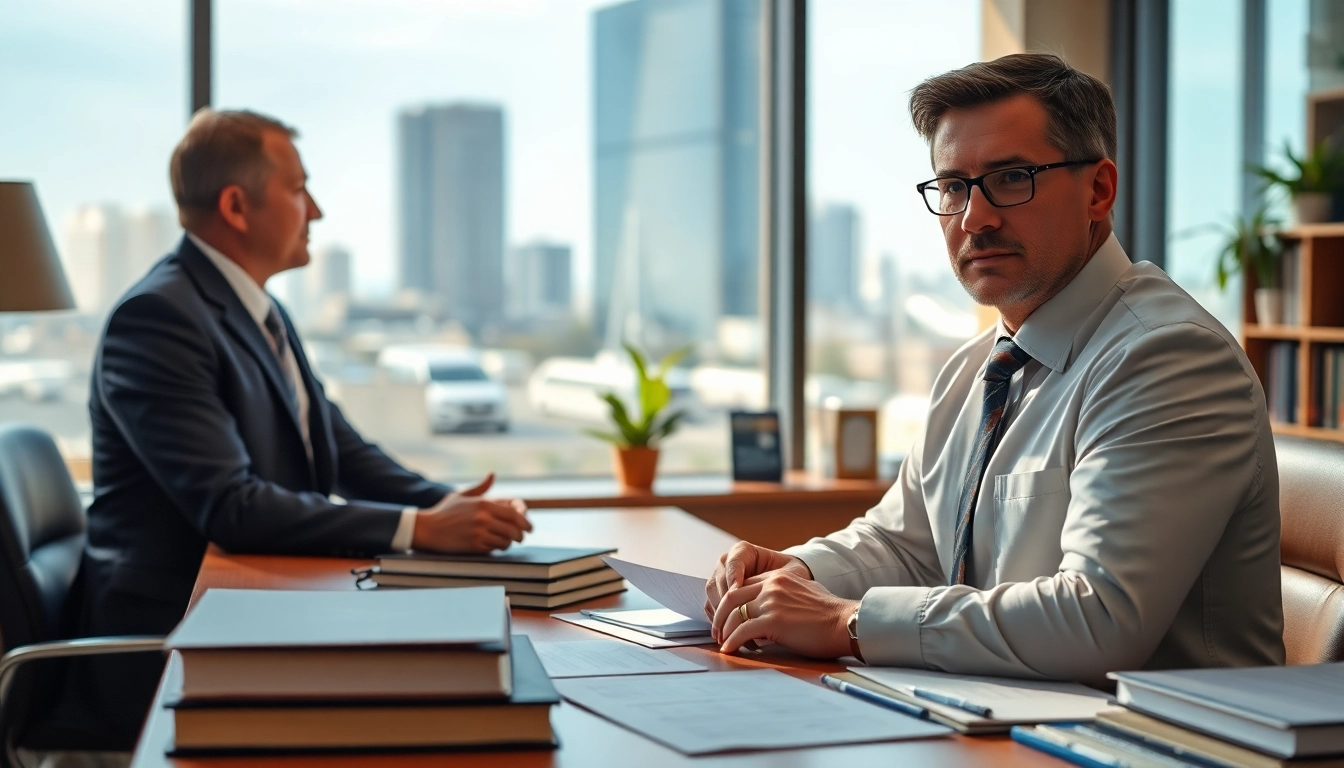 Clearwater truck accident attorney providing legal counsel in a warm office.