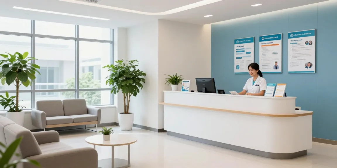 EPO health insurance plans promoting medical services in a warm healthcare clinic setting.