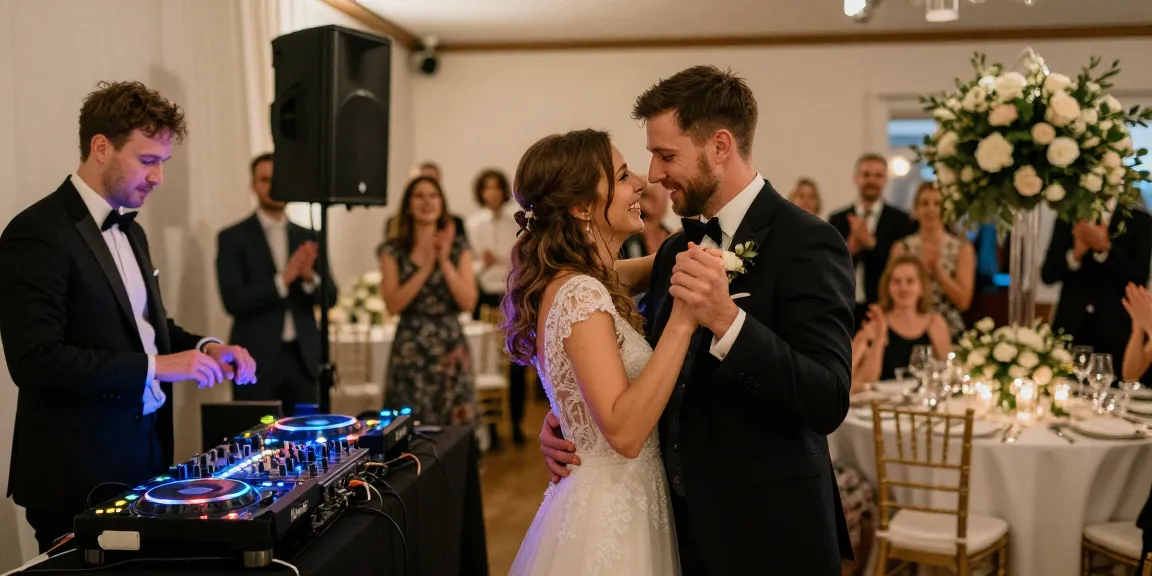 DJ für Hochzeit Berlin: Hochzeitspaar tanzt voller Freude zu Musik des DJs, festliche Atmosphäre