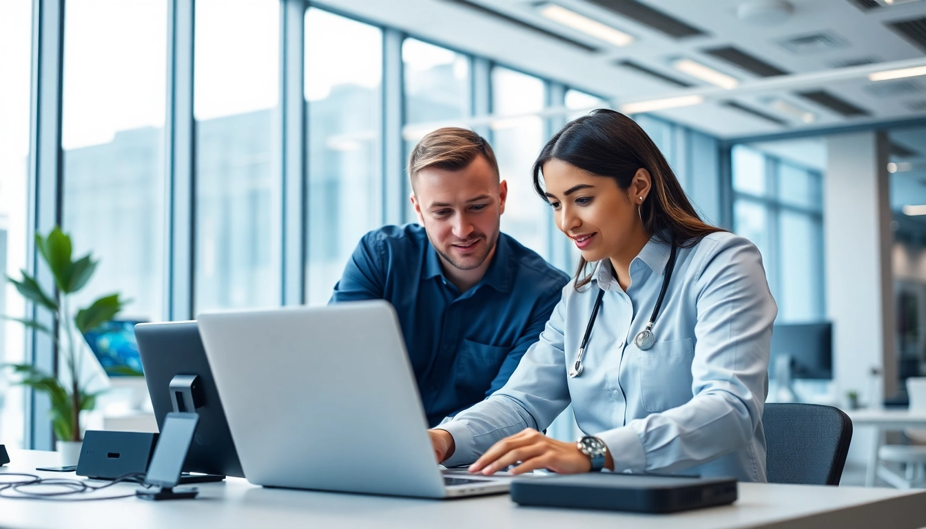 Engage with managed it services near me through expert technicians in a modern office.