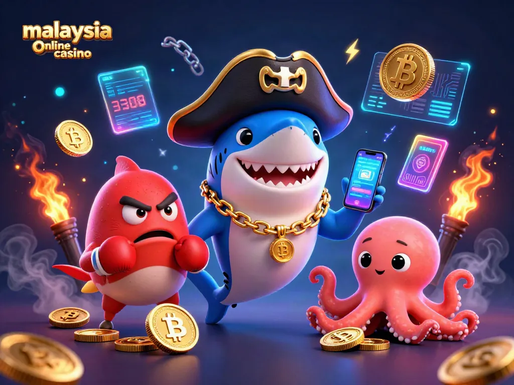 Engage with the exciting world of malaysia online casino featuring a playful pirate shark, pufferfish, and octopus in 3D action.