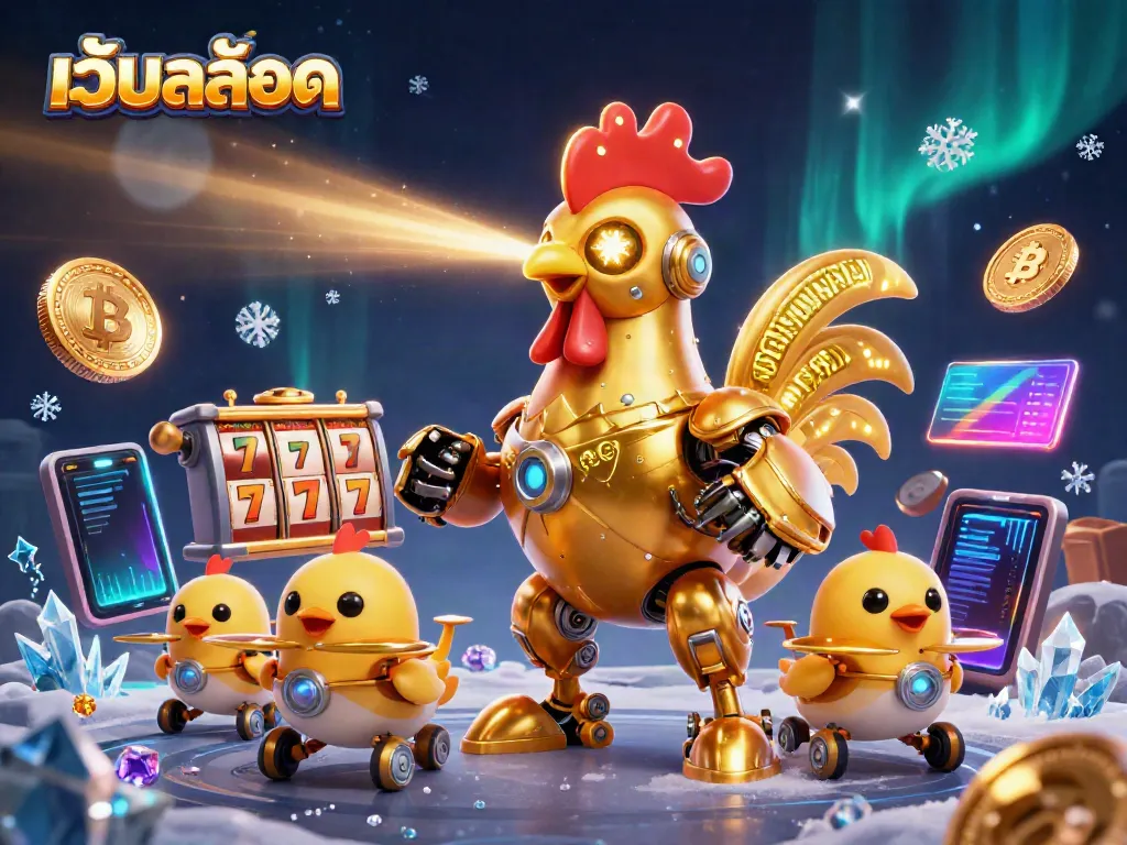 เล่นเว็ปสล็อตในบรรยากาศที่มีความทันสมัยด้วยหุ่นยนต์ไก่ทองคำและเหรียญคริปโต