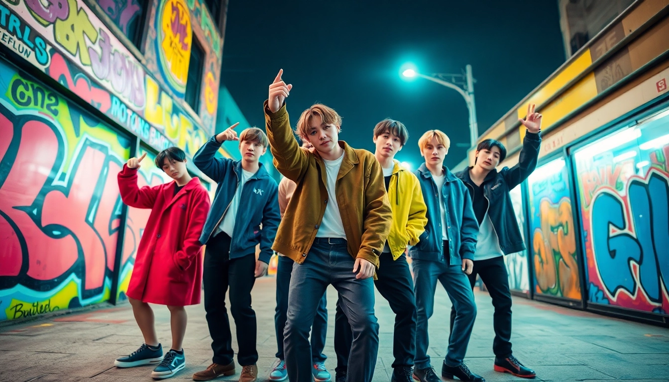 BTS news features the group showcasing their unique style in an urban vibe