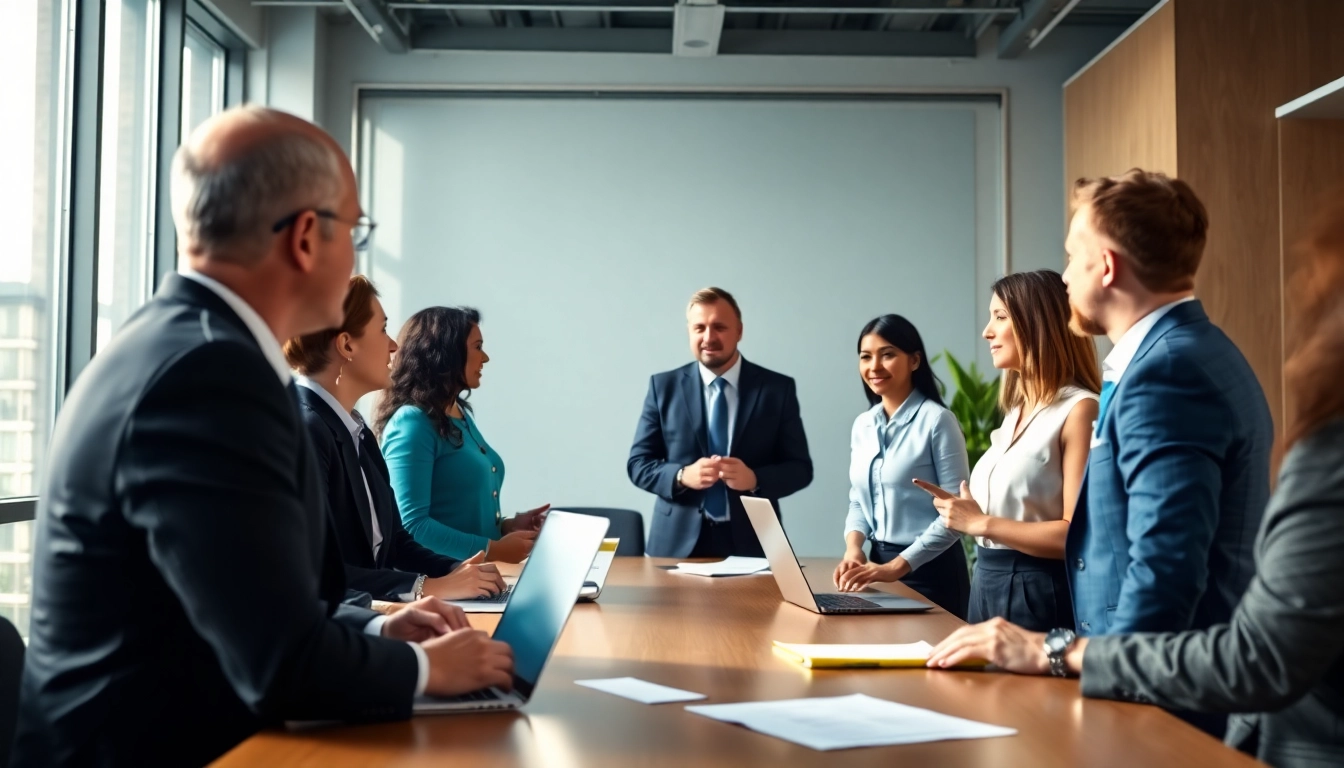 Illustrative scene of FCPA/DCAA/Flowdown/ITAR/EAR compliance consultation in a professional office.