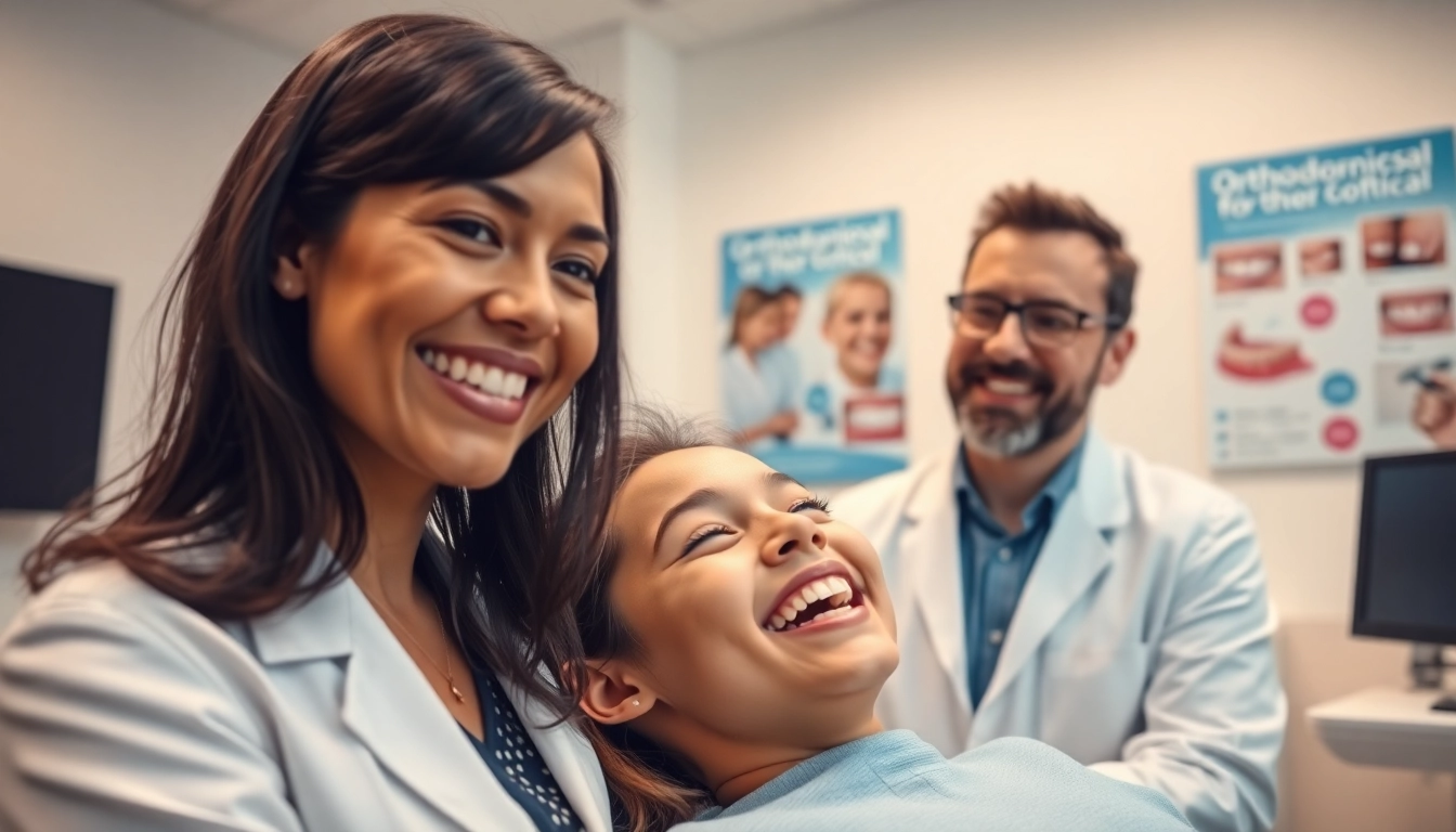 Edmonton orthodontist assisting a patient in a modern dental clinic setting