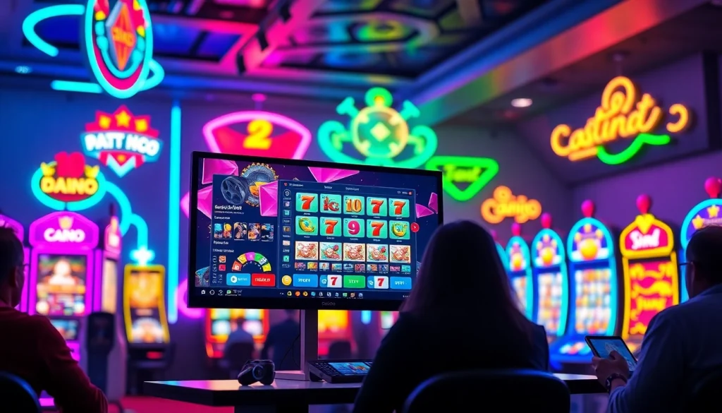 Dynamic online casino gaming scene reflecting excitement at https://fly88.deal/ with vibrant colors and engaging atmosphere.