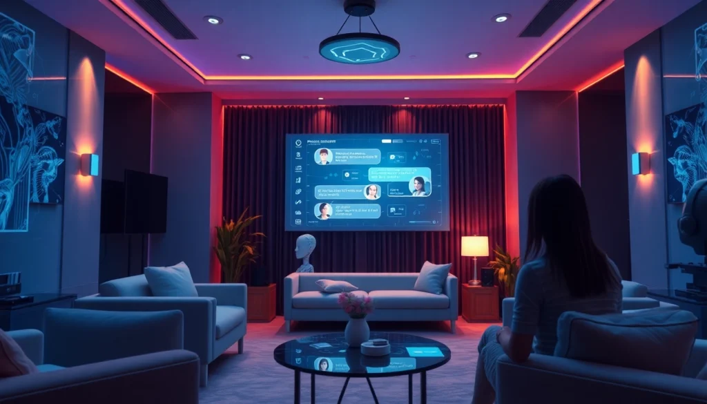 Engaging scene showcasing sex chat ai interactions through innovative digital conversation interfaces