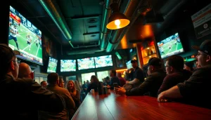 Explore the excitement of online sportsbooks Georgia through enthusiastic sports fans in a lively setting.