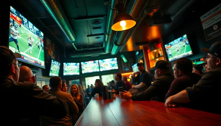 Explore the excitement of online sportsbooks Georgia through enthusiastic sports fans in a lively setting.