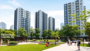 Visualize the Tampines EC: vibrant community living amidst green spaces.
