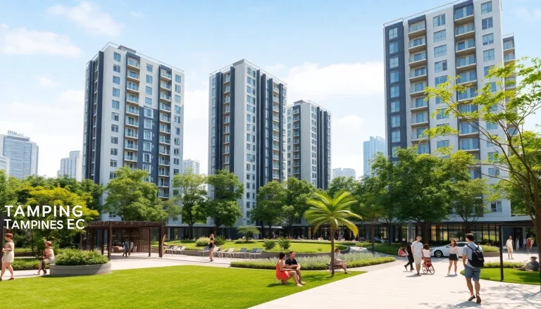 Visualize the Tampines EC: vibrant community living amidst green spaces.