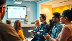 Engaged participants in front desk training near me session, showcasing professional development.