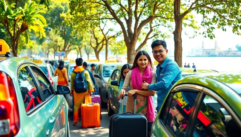 Haridwar Taxi Service featuring reliable drivers and clean vehicles in a vibrant taxi stand setting.