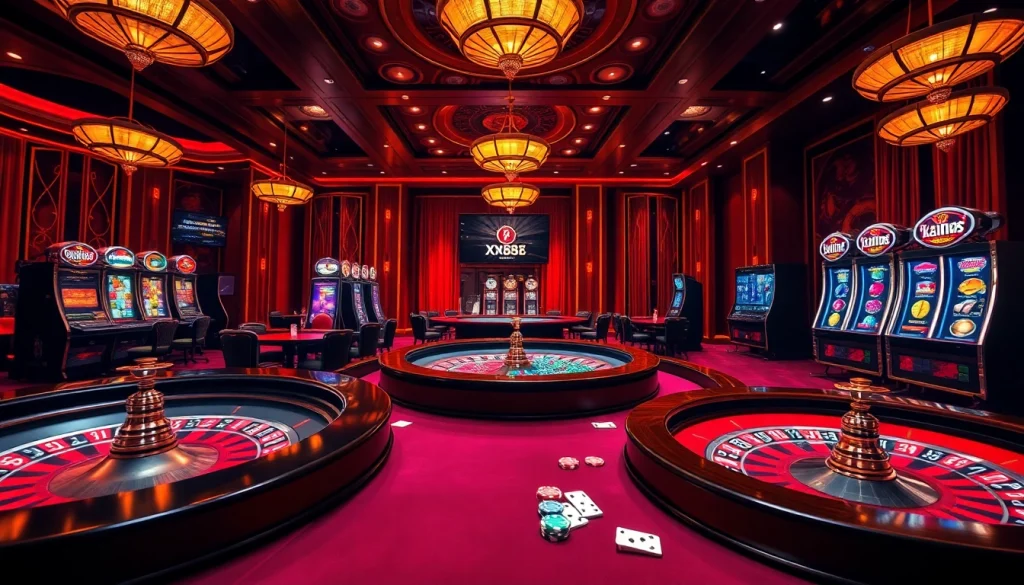 Engage in thrilling gambling activities at https://xx88.nl/ with colorful casino tables and vibrant gaming visuals.