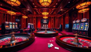 Engage in thrilling gambling activities at https://xx88.nl/ with colorful casino tables and vibrant gaming visuals.