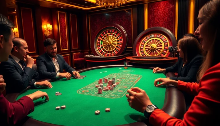 Người chơi lên chiến lược tại bàn blackjack trong một casino sang trọng, nhấn mạnh sự phấn khích của cg 79 cá cược.