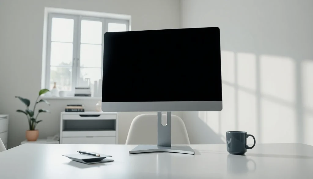 Enhance focus and productivity with a pantalla negra in a modern workspace.