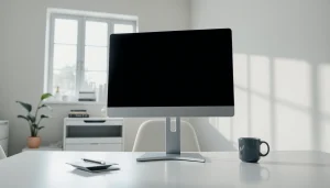 Enhance focus and productivity with a pantalla negra in a modern workspace.