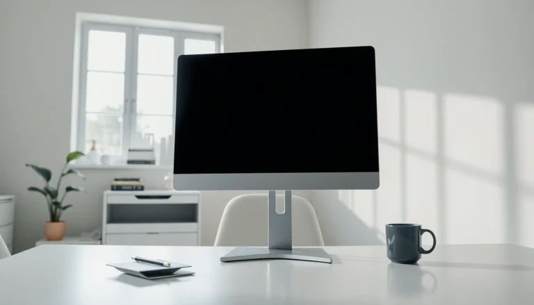 Enhance focus and productivity with a pantalla negra in a modern workspace.
