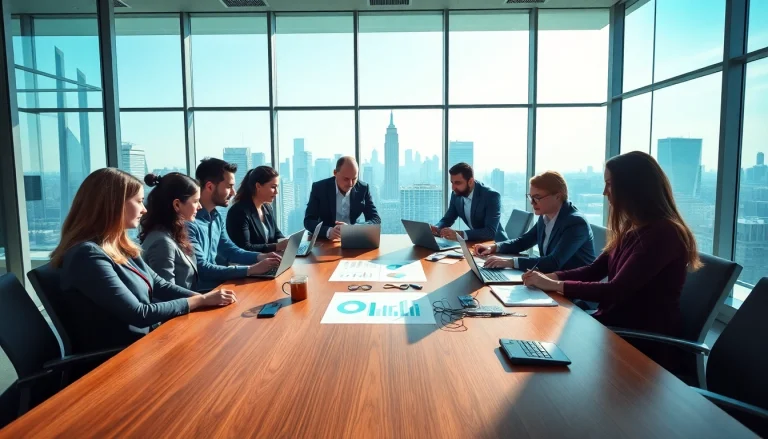 Showcase of professionals discussing OTE sales jobs over $100k in a vibrant office setting