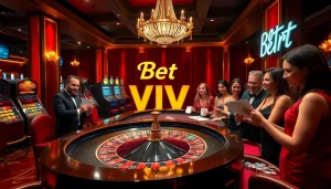 Trải nghiệm các cuộc cược với mức cược cao tại bàn Bet VIP, với không khí sòng bạc sôi động và người chơi đầy phấn khích.