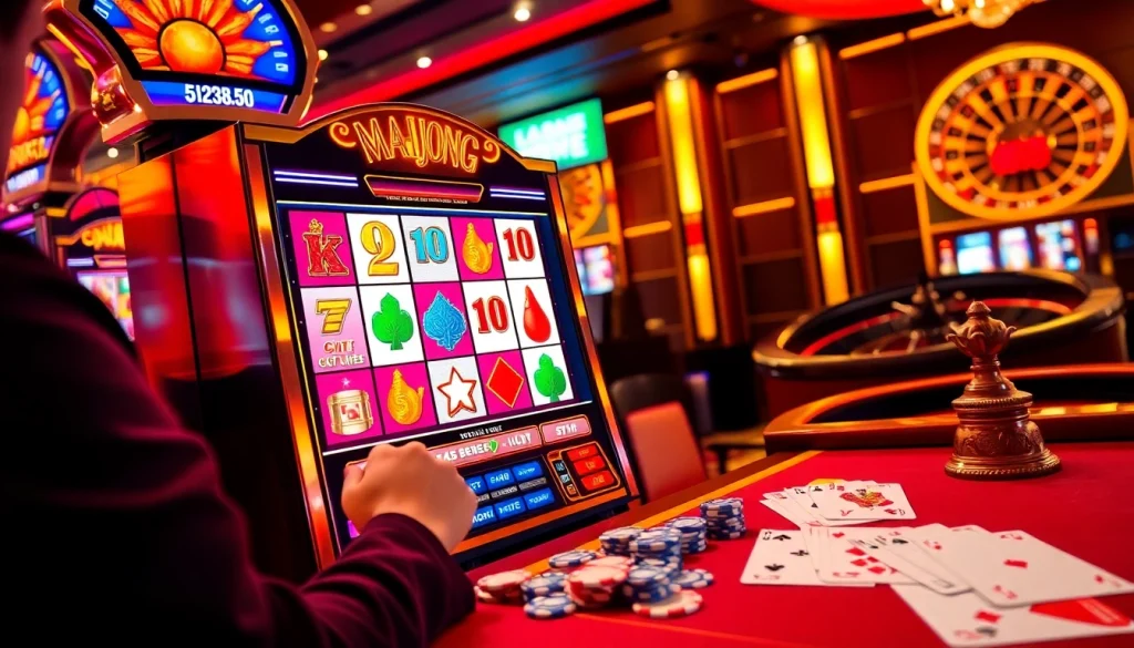 Experience the thrill of a mahjong slot demo with vibrant casino atmosphere and engaging gameplay.