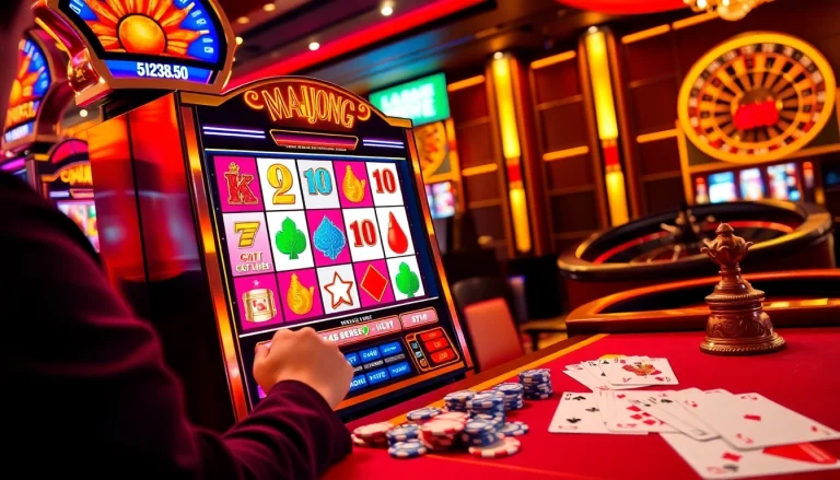 Experience the thrill of a mahjong slot demo with vibrant casino atmosphere and engaging gameplay.