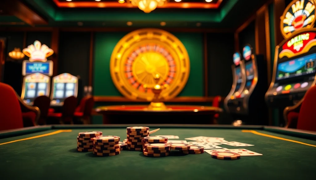 Experience thrilling gaming actions at 79king com with vibrant poker chips and roulette.