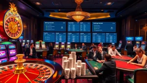 Nohu90 players celebrating wins at a luxurious casino table with vibrant gambling action