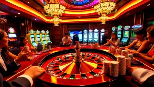 Experience thrilling gameplay at https://hello88k.blog with elegant casino tables and vibrant slot machines.