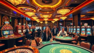 Exciting gameplay at Nhà Cái MMOO, showcasing vibrant gaming tables and engaged players.