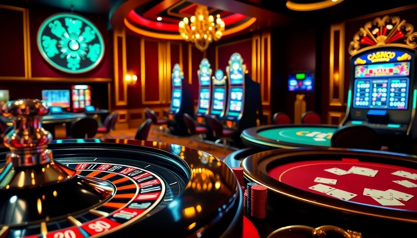 Vivez l'excitation du casino en ligne argent réel France avec une configuration de jeu en ligne luxueuse intégrant des éléments de roulette et de poker.