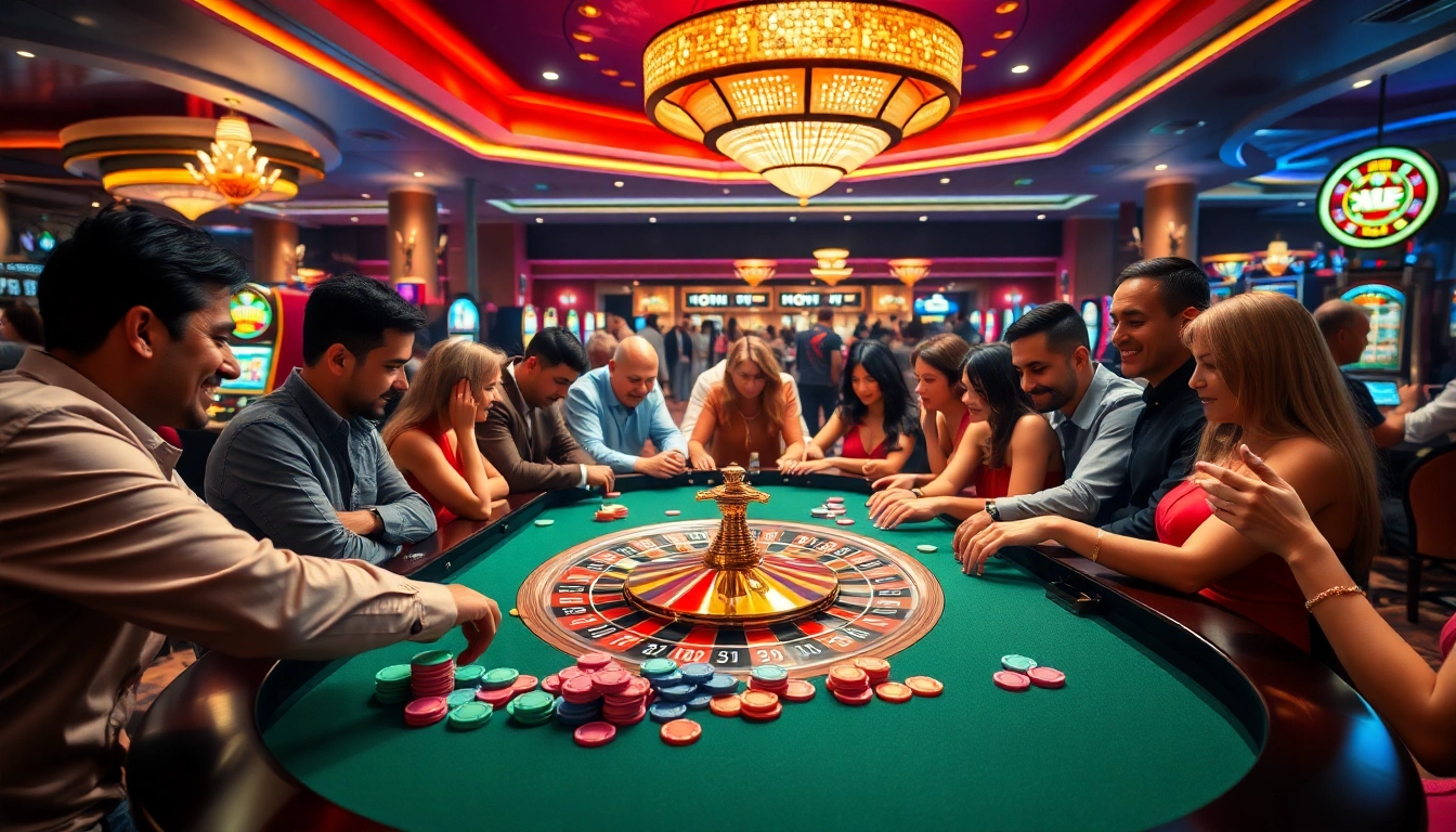 Spieler genießen ihren casino bonus ohne einzahlung neu am Roulettetisch im Casino.