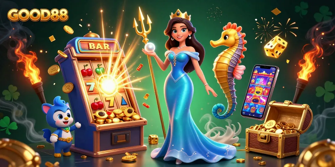 Spin to win at GOOD88 Casino with thrilling games, jackpots, and vibrant casino elements!
