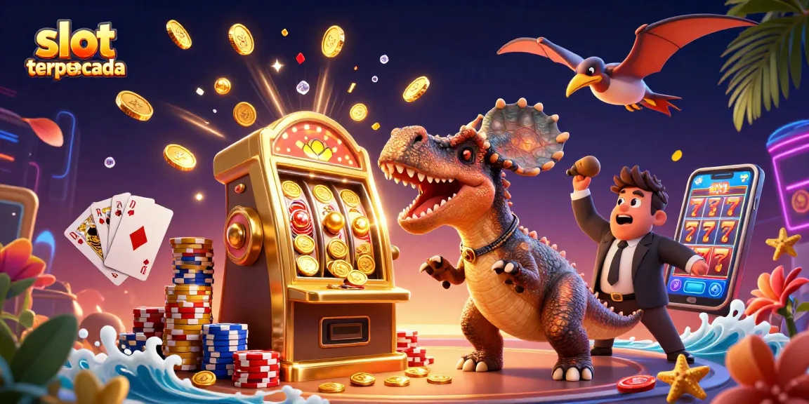 Menyaksikan jackpot dari slot online terpercaya saat dinosaurus menarik perhatian dalam permainan kasino.