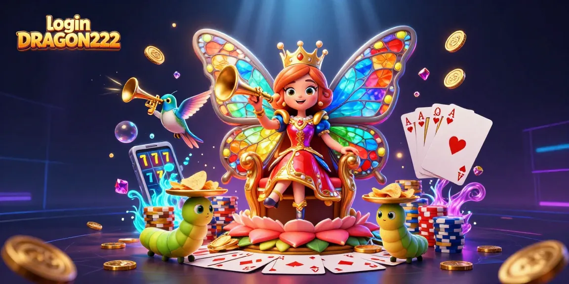 Engage in fun gaming dynamics with login DRAGON222 in a vibrant casino-themed illustration.