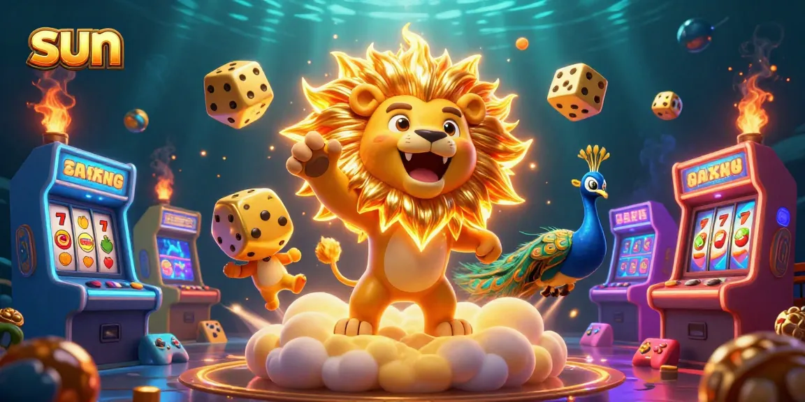 Spin the reels under the sun with our vibrant casino adventure illustration.